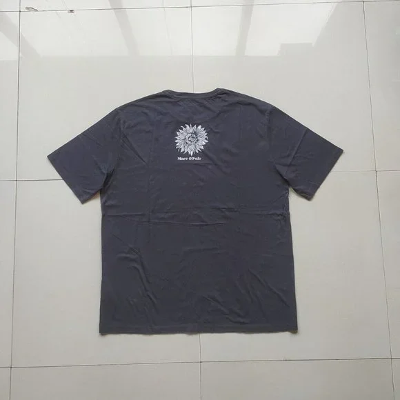 Marc O'Polo Black Printed Round Neck T Shirt - Picture 8 of 9